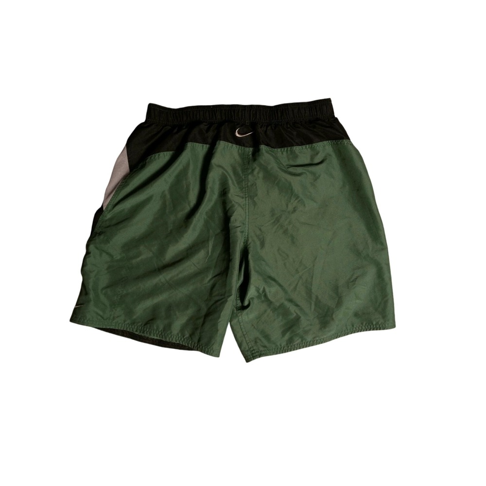Nike Mens Swim Trunks XL Forest Green Black Grey Colorblock Shorts NESS7421